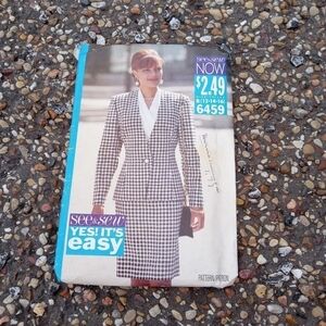 See & Sew Sewing Pattern 6459 Women's Misses Jacket Skirt Blouse Suit Size 12-16